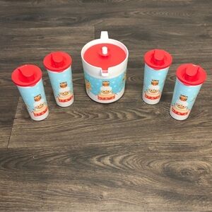 Tupperware Red and Blue Coffee & Tea Set Christmas Design
